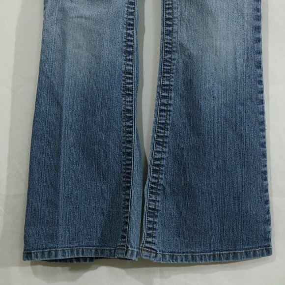 Y2K l.e.i. Jeans Kids 10 Regular Butterfly Embroidered Flare Blue Denim - Picture 7 of 10